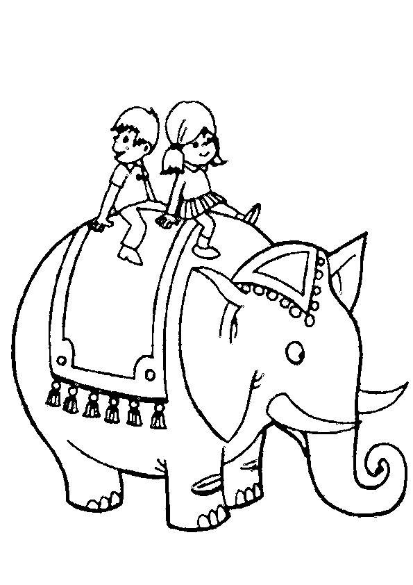 Plansa de colorat cu Elefant 21 14